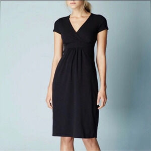 Boden Crossover Short Sleeve Jersey Knit Black Dress Women’s US 6L Stretchy